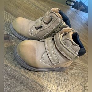 Toddler Work Boots with Easy On Velcro Straps Size 6